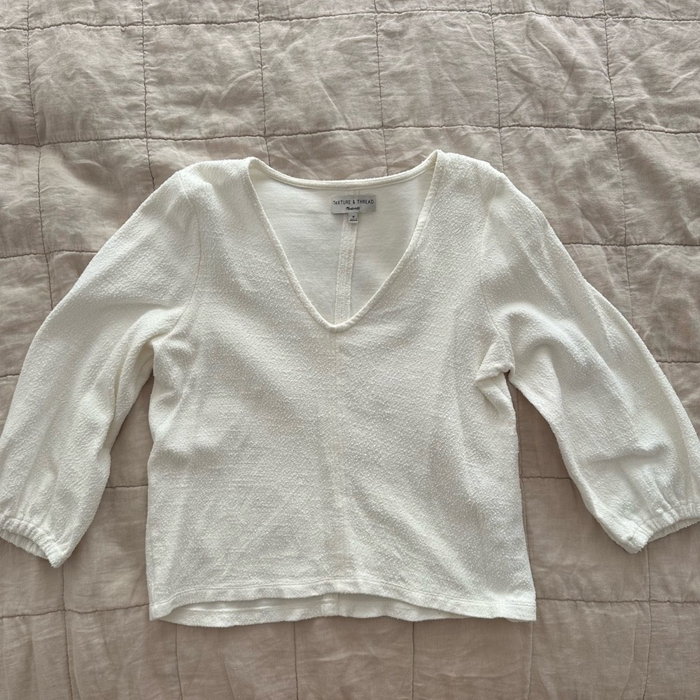 Madewell Texture & Thread White Blouse